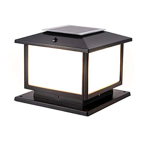 ACMHNC Lampadaire Extérieur Solaire,Lampadaire De Jardin Antique LED Lampe Pilier Solaire Lampes De Poteau Étanche Lampe Pilier Portail Aluminium Luminaire Exterieur pour Cour,Chemin,Escalier, Mur
