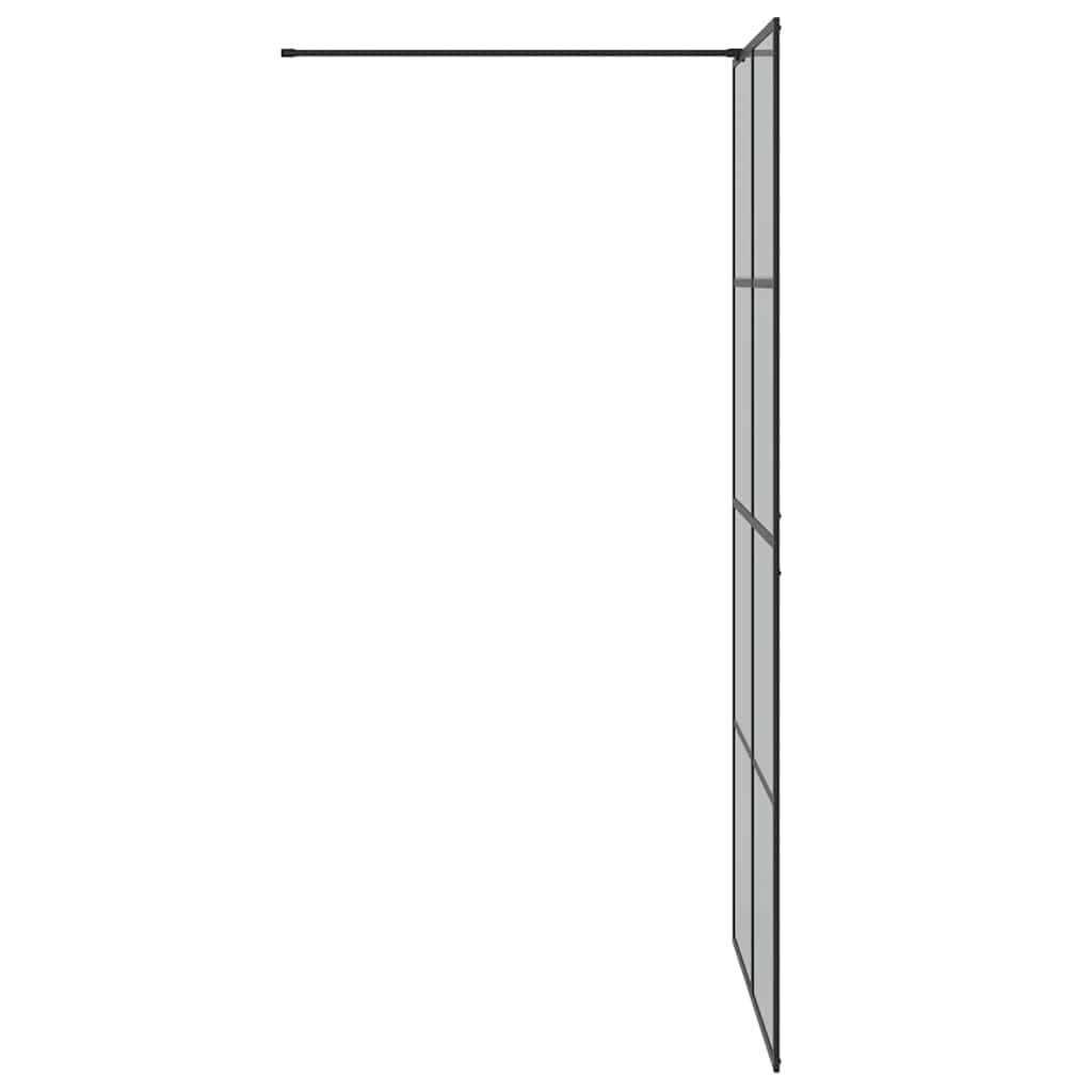 Ścianka prysznicowa Walk-in czarna ze szkła hartowanego, 100 x 195 cm, z aluminiową ramą, regulowana, zabezpieczona przed pryskającą wodą, bez ramy, zajmuje mało miejsca, do łazienek bez
