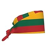 Verstellbare Arbeitskappe Flagge Litauens Bedruckt Atmungsaktiv Chef Arbeitskappe Geeignet für Küche und Grill Schwarz