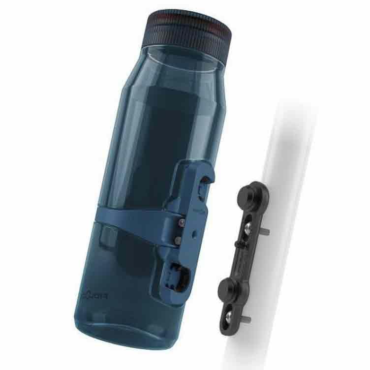 FIDLOCK Twist Bottle 700ml/24oz Life + Base Systems | New Leak-Proof, Self-Sealing Bottle Cap | Bike Water Bottle Holder with No Screws & Attached Bottle | Blue