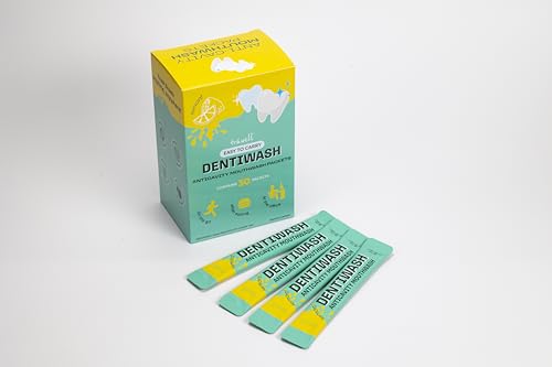 Mouthwash Dentiwash Travel Size Portable Packets, Alcohol, Surfactant, Preservative & Artificial Dye Free, Prevents Cavities, Remove Bad Breath, Lemon 30 Individual Mouthwash Packets (Pack of 30)