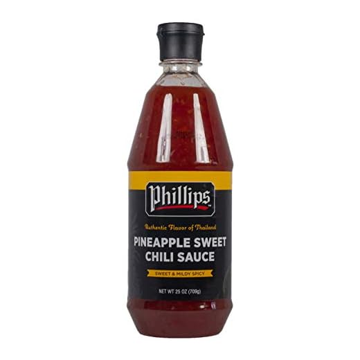 Pineapple Sweet Chili Sauce in a 25 oz. squeeze bottle used in Phillips Seafood Restaurants worldwide