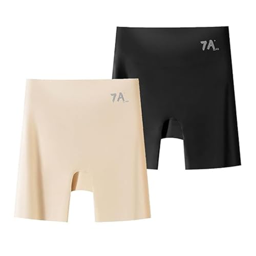 Braguitas de Seda Helada Choosemuc, Braguitas de Cintura Alta Que levantan el Abdomen, Pantalones de Seguridad 3 en 1 de Seda Helada para Mujer (2pcs-e,XXL)