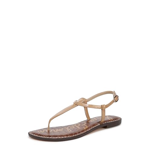 Sam Edelman Women's Gigi Flat Sandal, Almond Patent Leather, 9