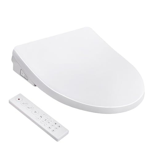 Electronic Bidet Toilet Seat, Elongated Smart Heated Toilet Seat with Endless Warm Water, EWATER Wand Cleaning, Wireless Remote, Heated Seat, Self-Clean Adjustable Nozzle, Sittable Soft Close Lid
