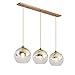 Produktbild Zhixin-Lamp Esstisch Pendelleuchte Glas Kugel Leuchte Modern Einfach Hängeleuchte Höhenverstellbar Kronleuchter E27 Max. 60W Esszimmerlampe für Esszimmer Wohnzimmer Schlafzimmer,Gold,3flames~B