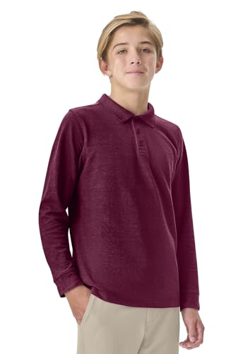 Image of Classroom School Uniforms Big Kid Long Sleeve Pique Polo CR835Y