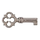 Nickel Plated Miniature Chest, Box Lock or Necklace Skeleton Key for Antique Furniture | KY-11