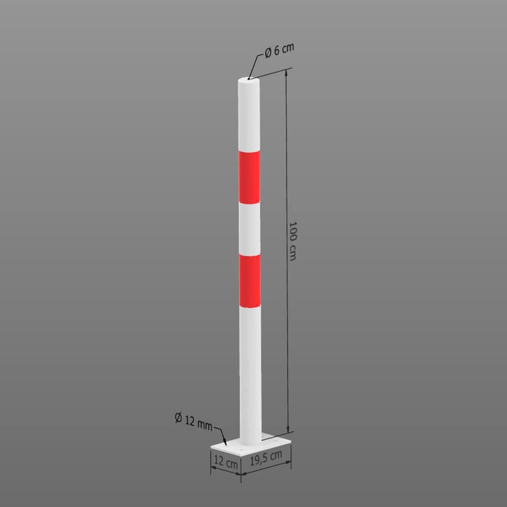 ROBUSTO BIGPACK 2x Rammschutzpfosten L, r/w, aufdübeln, Stahl, Ø 6 cm, 140 cm, Art.-Nr. 609531 | Poller | Anfahrschutzpfosten | Rammschutzpoller