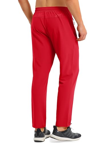 MAGCOMSEN Men's Lightweight Hiking Pants Quick Dry Running Pants with Zipper Pockets Open Bottom Sweatpants Workout2