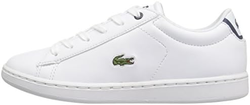 Lacoste Unisex-Baby Kids Carnaby Evo Spc Sneaker Sneaker, White/Navy, 4. M US Toddler | Image 7