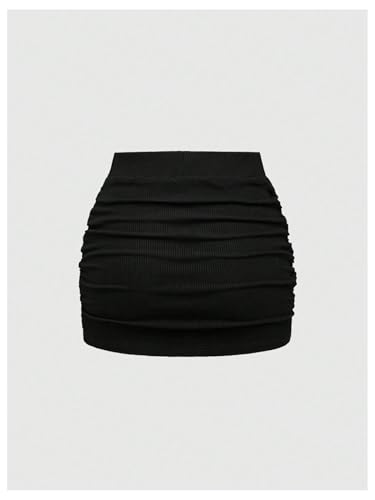 Women's Rivet Skinny Mini Skirt Y2k Ruched Studded Bodycon Party Club Going Out Skirts2