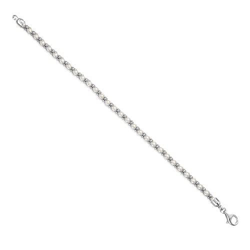 Gem Stone King 925 Sterling Silver Multi Faceted Crystal Beads Tennis Bracelet For Women (7 Inch, with Lobster Clasp, Made in Italy)2