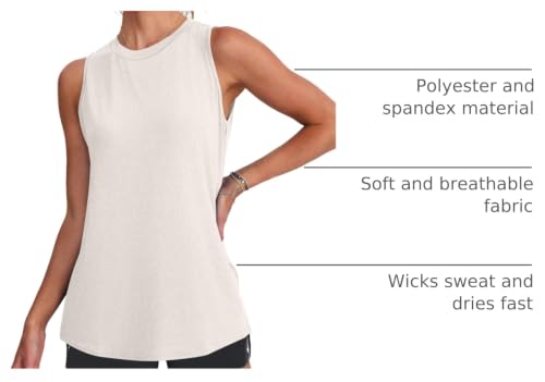 Image of Womens Workout Tank Tops Lightweight Sleeveless Shirts for Women Loose Fit Tops for Athletic Running Tennis Yoga