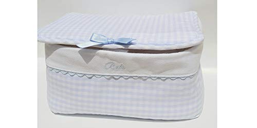 Pasito a pasito - Porta-toallitas Grande Vichy azul para casa