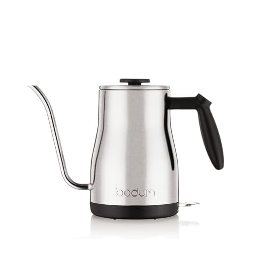 Bodum 34oz Bistro Gooseneck Electric Water Kettle, Pour Over Coffee & Tea, Brushed Stainless Steel