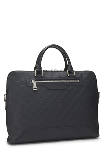 Pre-Loved Navy Damier Infini Porte Documents Voyage, Navy2