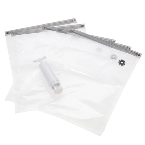 1Juego Transparentes de Vacío para Almacenamiento de Resistente Reutilizables Incluye Bomba Manual de Filtrado