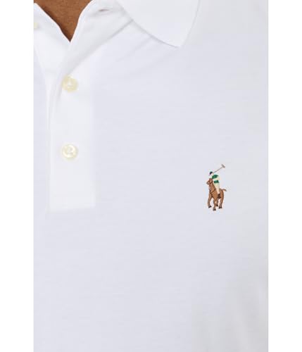 Image of POLO RALPH LAUREN, Men's, Custom Slim Fit Soft Cotton Polo Shirt, White, X-Small