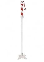 Ouch! Butterfly Lederpeitsche, weiß mit roten Streifen und roter Schnur, 1 Stück