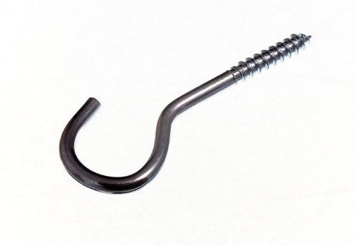 ONESTOPDIY.COM Lot de 100 crochets à visser n°12 – 6 mm x 80 mm – Plaqué zinc brillant (BZP) sur acier