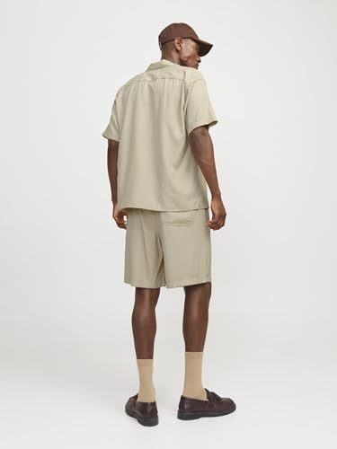 Jack & Jones Erkek JPSTKARL JJAARON TENCEL JOGGER SHORT Jogger Şort, Koyu Bej, M - Görsel 3