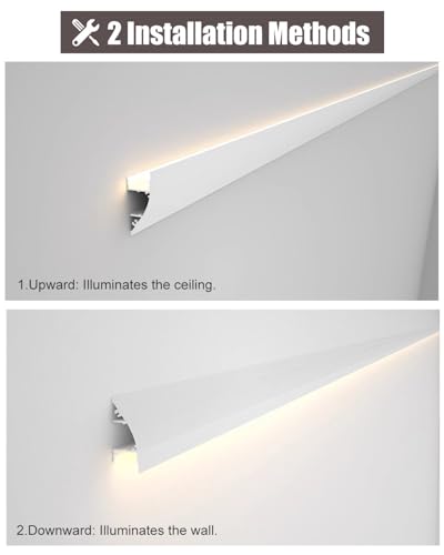 Moldura de corona LED y perfil decorativo de aluminio para techos y pasillos 4