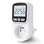 Wattmetre Prise Consommation Electrique, Prise Compteur d'Énergie Wattmètre Rétroéclairage LCD, Mesure Consommation Electrique Tension Actuel kWh, Compteur Électrique 3680W Protection Contre Surcharge