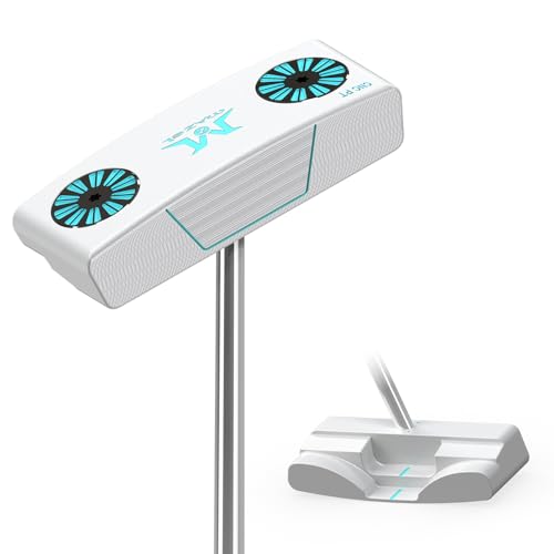 MAZEL Self Standing Golf Putter 35In with CNC Milled Face Low Center Gravity for Improve Stability and Easy Alignment (Silver Stand Putter)