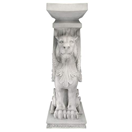 Design Toscano Trapezophoron Sculptural Winged Lion Pedestal - Image 2