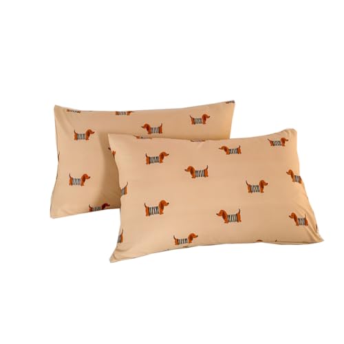 Kid's Pillow Cases 19x29In Queen Size Cute Animals Printed Covers 2 Packs (Cute Puppy)