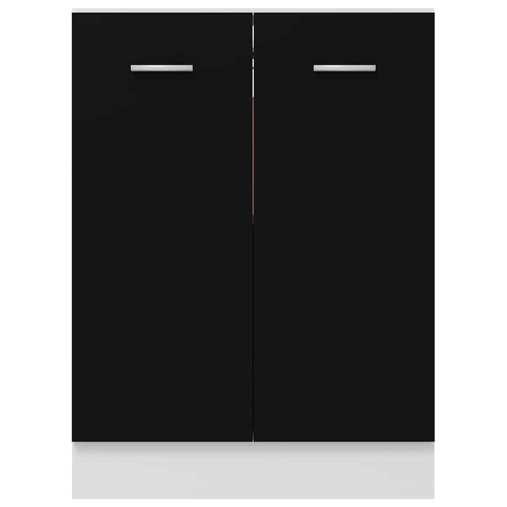 Lyon - Mobiletto da cucina in legno nero, 60 x 46 x 81,5 cm, con anta e mensola, per sala da pranzo, dispensa, caffetteria, bar, isola
