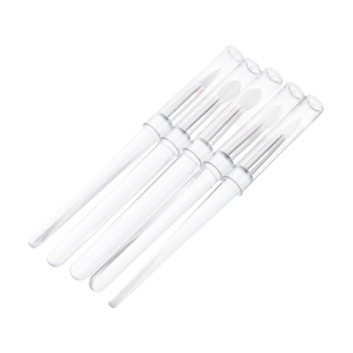 Beatifufu Silicone Makeup Brush Set 5pcs Round Lipstick Applicators Shadow Foundation Sticks for Cosmetics