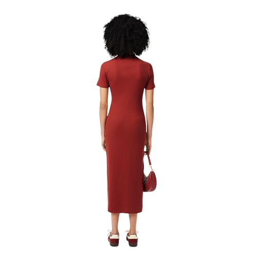 Image of Lacoste Women's Long Ribbed Cotton Polo Dress