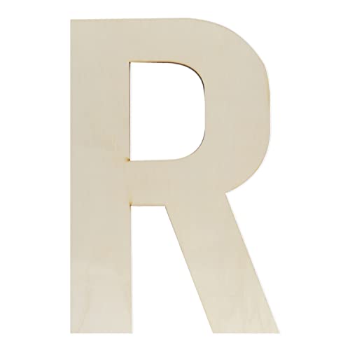 Wooden Letters 12 Inch Big Wooden Letter R Shapes Cutouts Blank Unfinished Large Wood Alphabet Letters for DIY Crafts Wall Decor Painting Wedding Birthday Party Decoration Room Home Decorations