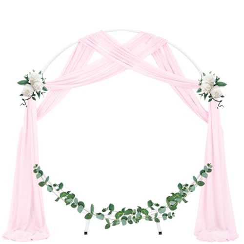 Image of Socomi Wedding Arch Draping Fabric 1 Panel 29 inch x 19Ft Blush Pink Sheer Chiffon Curtain Drapes 6 Yards for Wedding Ceremony Birthday Party Decoration