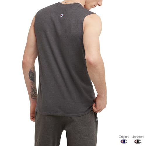Champion Mens Classic Jersey Muscle Tee Shirt, Granite Heather, Large US2