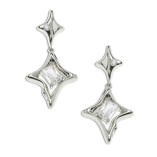 JeanBeau Gold Star Drop Dangle Earrings for Women - Trendy Sparkly Cubic Zirconia Unique Hypoallergenic Fashion Jewelry Gift