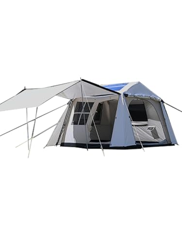 DRASOUL ワンタッチ テント 4人-6人用 ‎ロッジ型 パークテント 前室側室あり 設営簡単 自立式 2重層 UPF50+ 耐水圧2000mm 初心者向け 屋敷型テント キャンピング キャンプ アウトドア ファミリー 公園 収納袋付き