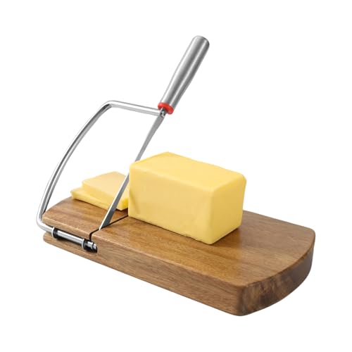 Tabla De Queso Con Rebanadora,Tabla De Corte De Queso Con Cortador De Alambre | Cortador de queso de 9,2x8,4 pulgadas - Cortadora de trufa a prueba de herrumbre, herramientas de cocina multifuncionale