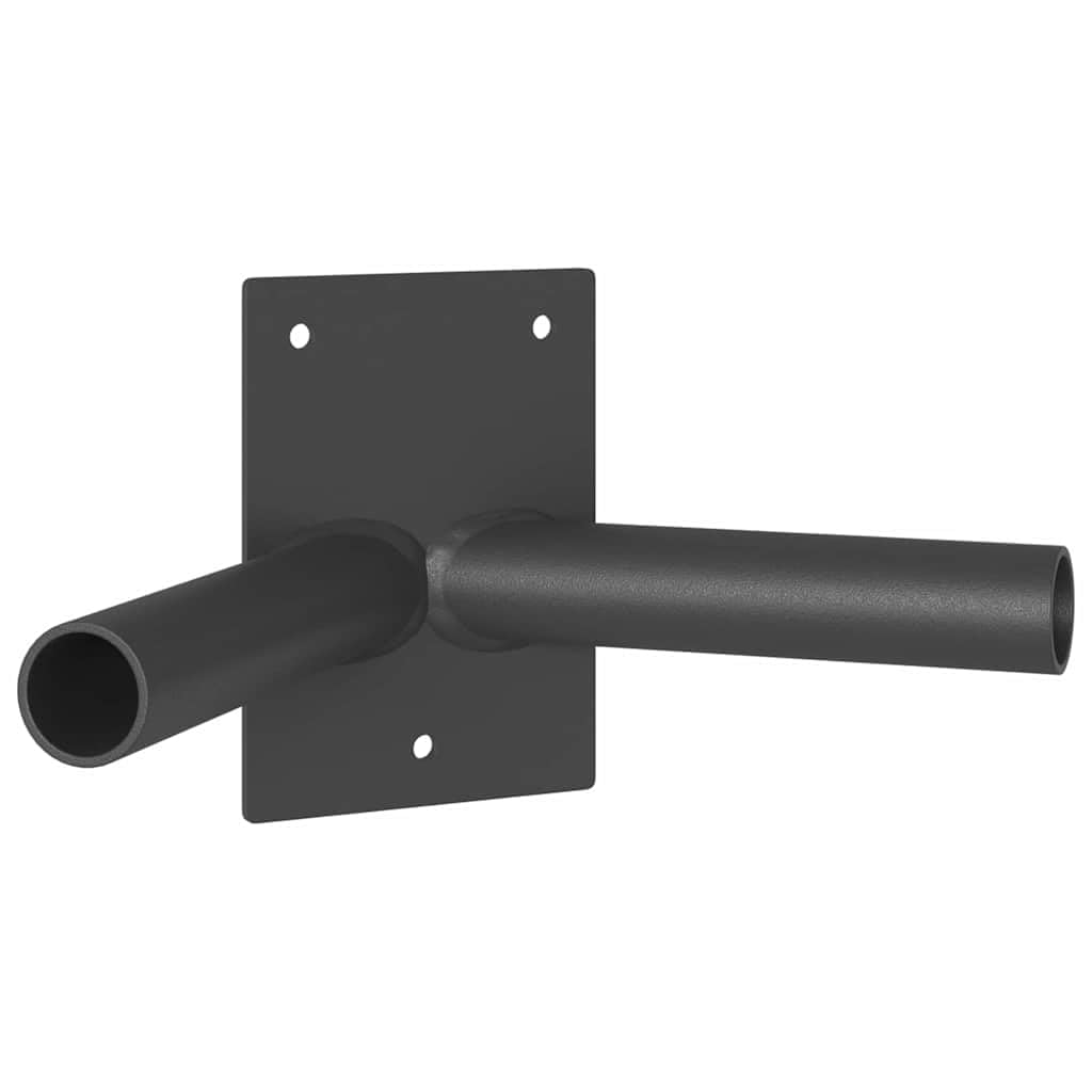 Fahnenhalter Schwarz aus Stahl, Wandhalterung für Fahnenmast bis 21 mm, 11,5 x 7,5 x 0,2 cm, rostbeständig und wetterfest für Balkon, Garten und Innenbereich