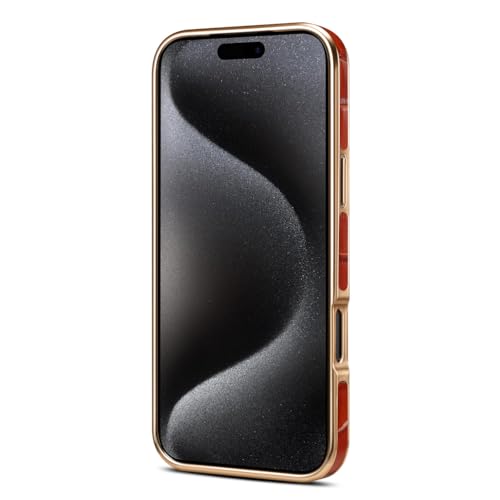 Étui en cuir véritable pour iPhone 17 Pro coque violette texture crocodile