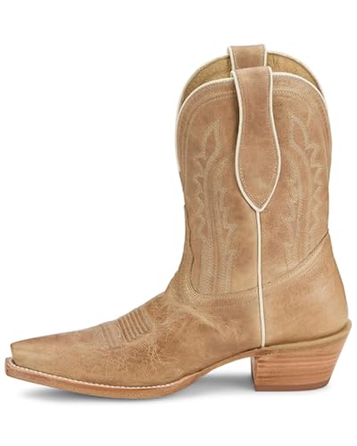 Tony Lama Women's Areli Western Booties Snip Toe - DR3250 7 M US Ivory3