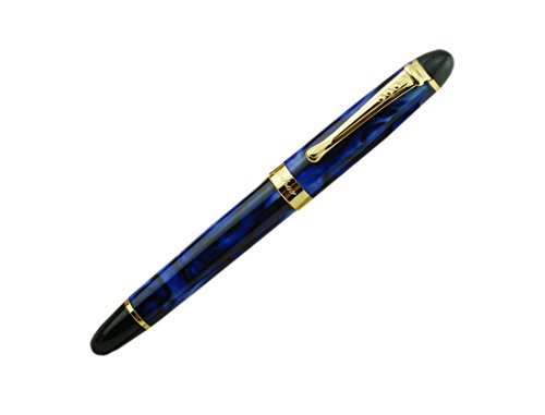 Lanxivi 450 Roller Ball Pen Blue Color Gold Trim With Pen Pouch Business Signature Gift Set #TOP2