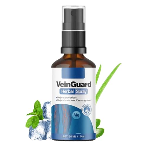 Veinguard Herbal Spray, spray herbal profesional para aliviar las varices, tratamiento para las varices, mejora suave, renovación refrescante, apto para todo tipo de pieles (1pcs)