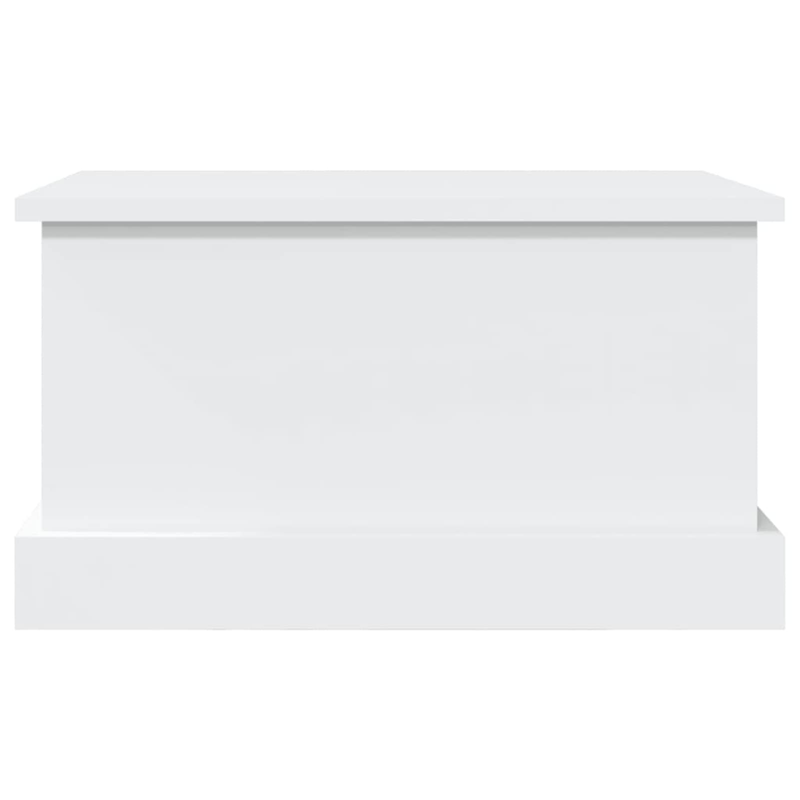Contenitore Portaoggetti Bianco 50x30x28 cm Legno Multistrato,Baule da Giardino Impermeabile, Cassapanca Contenitore da Esterno