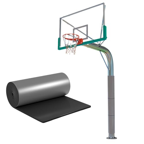 ユニバーサルバスケットボールポールパッド 耐候性保護ロッドポストパッド、地下室ガレージ遊び場ポール用、衝突防止パッド(Gray,3m*2cm/118*0.8in)