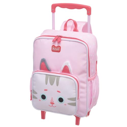 Mochila Escolar Infantil Bolsa c Rodinhas Menina Gata