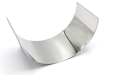 Image of EISCO Plane Half Cylinder Concave Stainless Steel Mirror for use with Ray Box - 6.25 inch x 2.875 inch - 1mm Thick Approx.