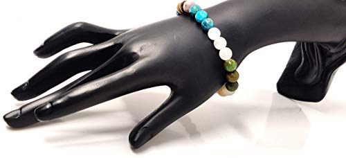 Mix Gemstone Women Bracelet With 8 mm Natural Gemstone Adjustable Size Bracelet Bangle for Men & Women
